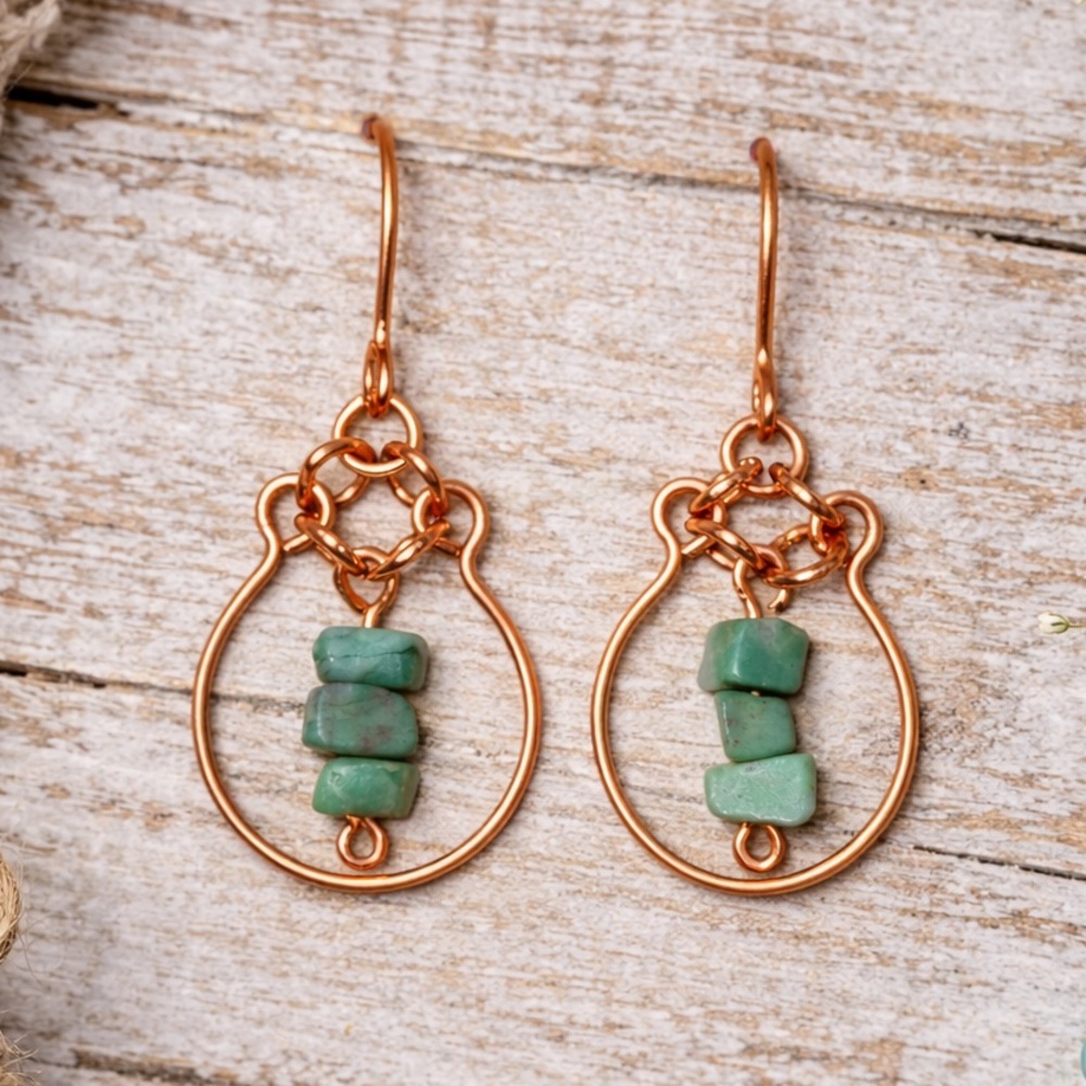 Copper and Turquoise Earrings